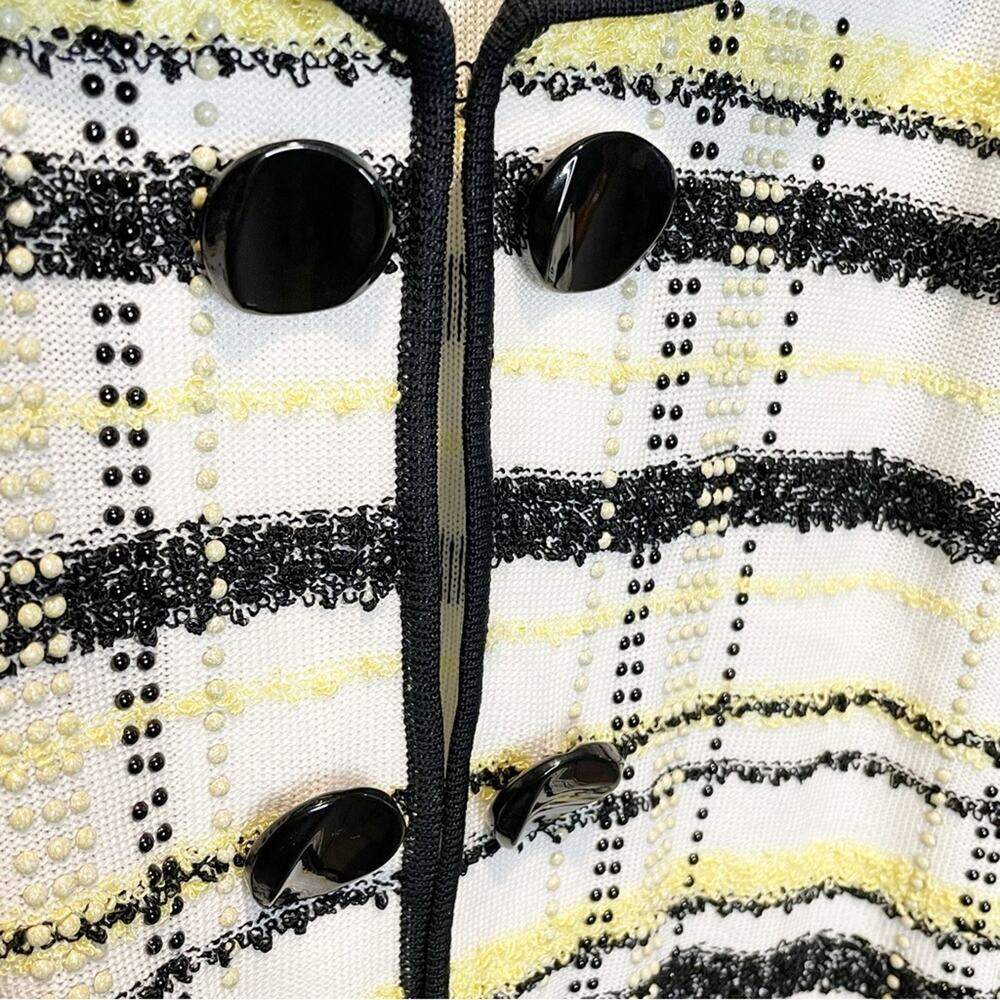 Ming Wang Plaid Pattern Beaded Jacket Blazer - Si… - image 3